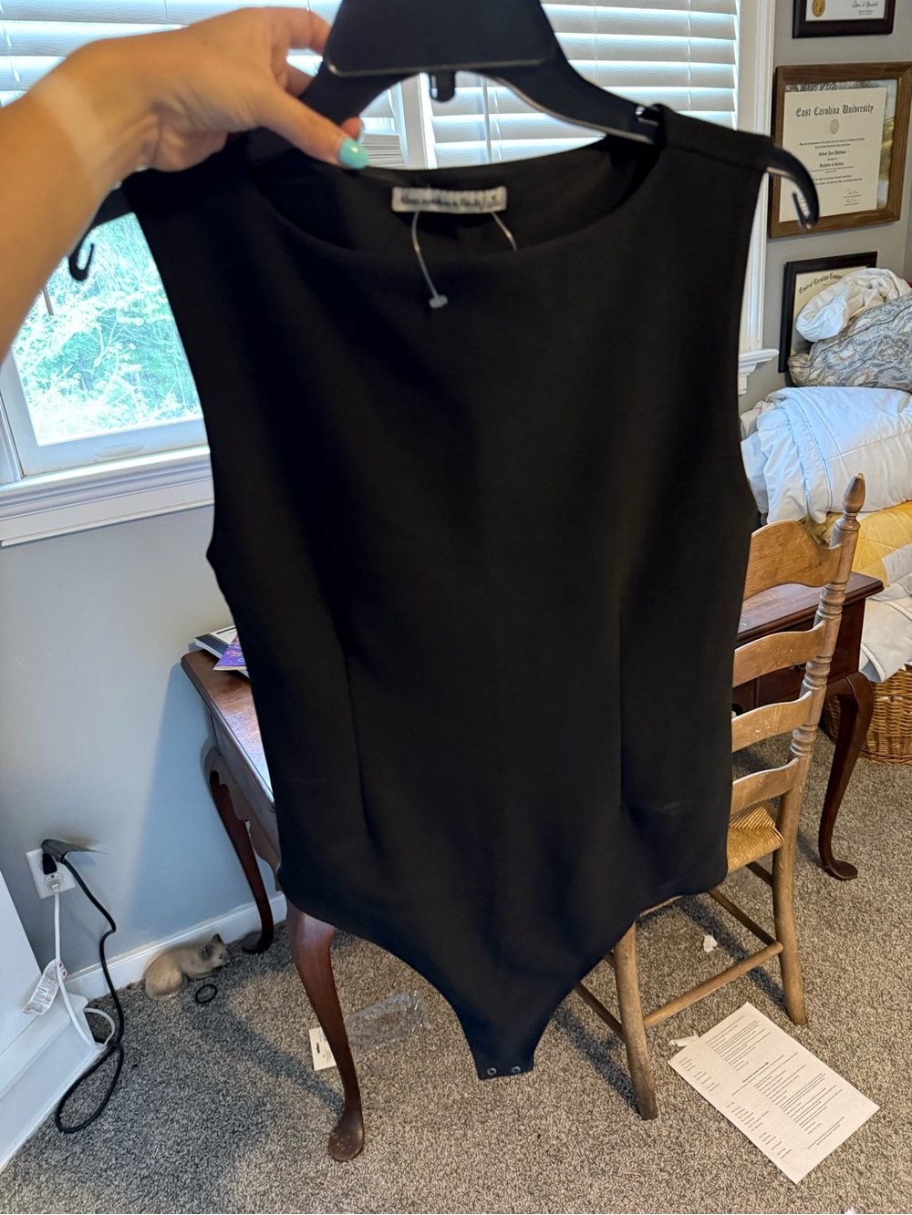Abercrombie & Fitch Black Sleeveless Bodysuit
